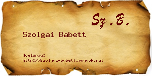Szolgai Babett névjegykártya